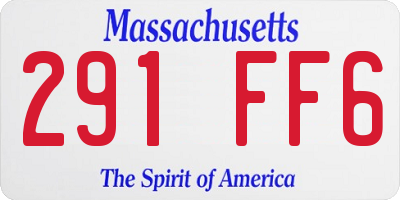 MA license plate 291FF6