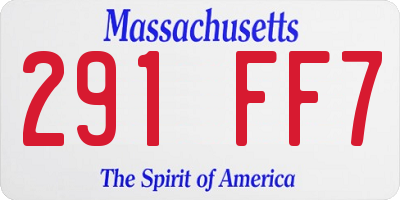 MA license plate 291FF7