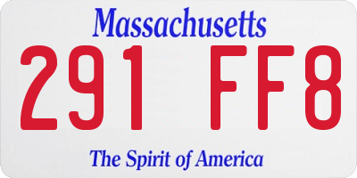 MA license plate 291FF8