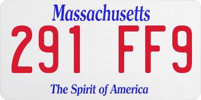 MA license plate 291FF9