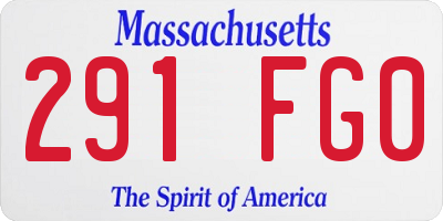 MA license plate 291FG0