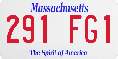 MA license plate 291FG1