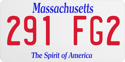 MA license plate 291FG2