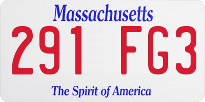 MA license plate 291FG3