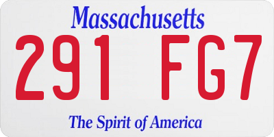MA license plate 291FG7