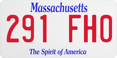 MA license plate 291FH0