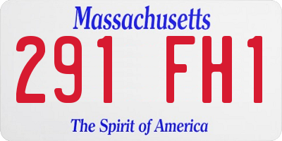 MA license plate 291FH1
