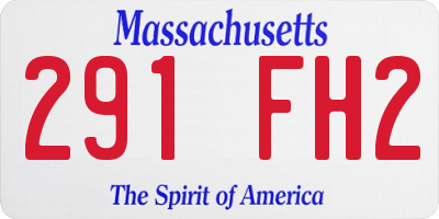 MA license plate 291FH2