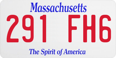 MA license plate 291FH6