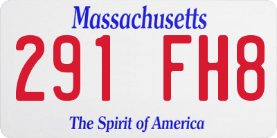 MA license plate 291FH8