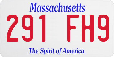 MA license plate 291FH9