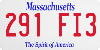MA license plate 291FI3