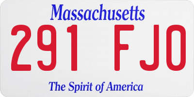 MA license plate 291FJ0