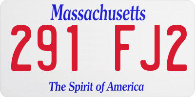 MA license plate 291FJ2