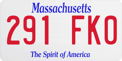 MA license plate 291FK0
