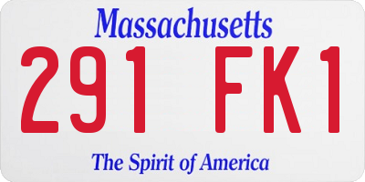 MA license plate 291FK1