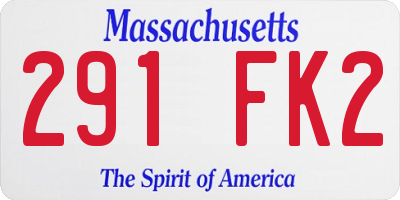 MA license plate 291FK2