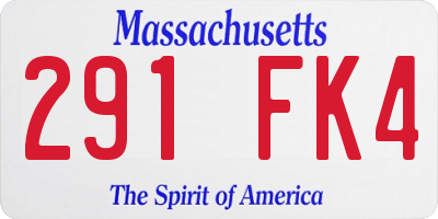 MA license plate 291FK4