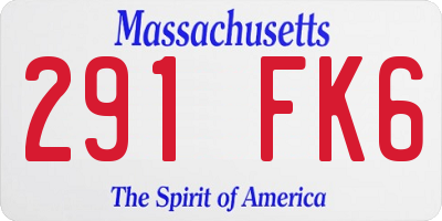 MA license plate 291FK6