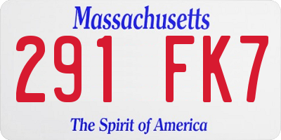 MA license plate 291FK7