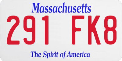 MA license plate 291FK8