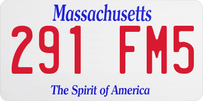 MA license plate 291FM5