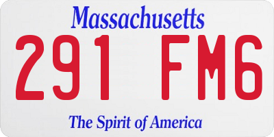 MA license plate 291FM6