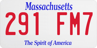 MA license plate 291FM7