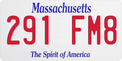 MA license plate 291FM8