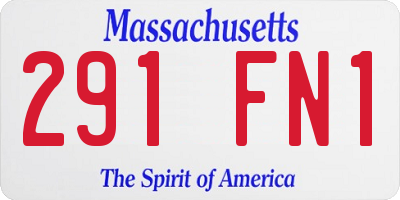 MA license plate 291FN1