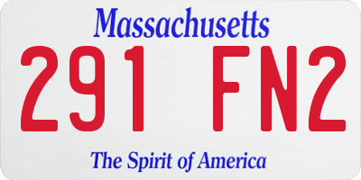 MA license plate 291FN2