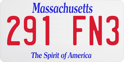 MA license plate 291FN3