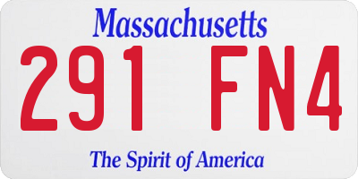 MA license plate 291FN4