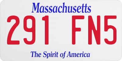MA license plate 291FN5