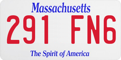 MA license plate 291FN6