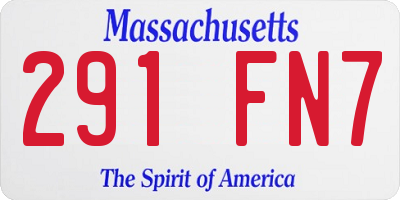 MA license plate 291FN7