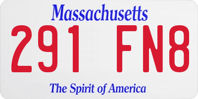 MA license plate 291FN8