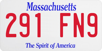 MA license plate 291FN9