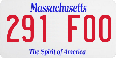 MA license plate 291FO0