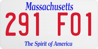 MA license plate 291FO1