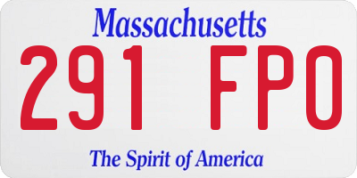 MA license plate 291FP0