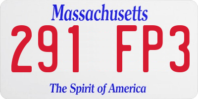 MA license plate 291FP3