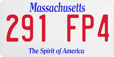 MA license plate 291FP4