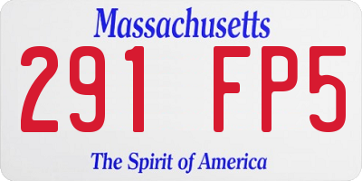 MA license plate 291FP5