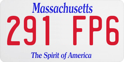 MA license plate 291FP6