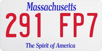 MA license plate 291FP7