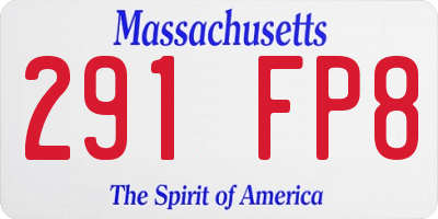 MA license plate 291FP8