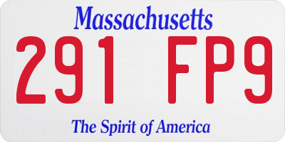 MA license plate 291FP9