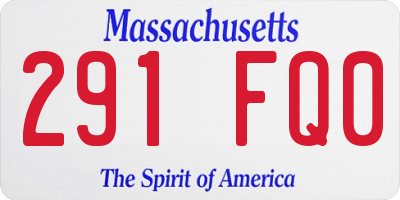 MA license plate 291FQ0