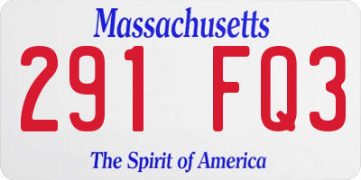 MA license plate 291FQ3